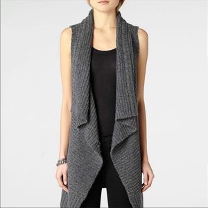All Saints Sleeveless Force Cardigan, taup…